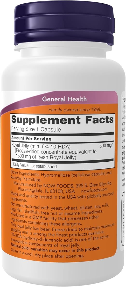 NOW Royal Jelly - 60 Veg Capsules