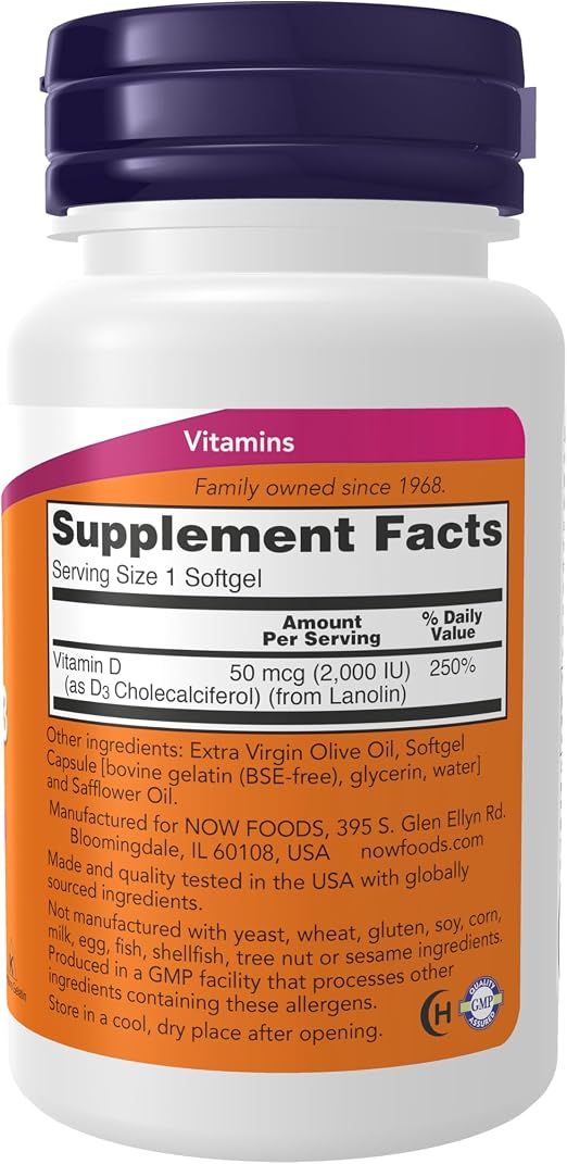 NOW Vitamin D-3 2,000 IU - 120 Softgels