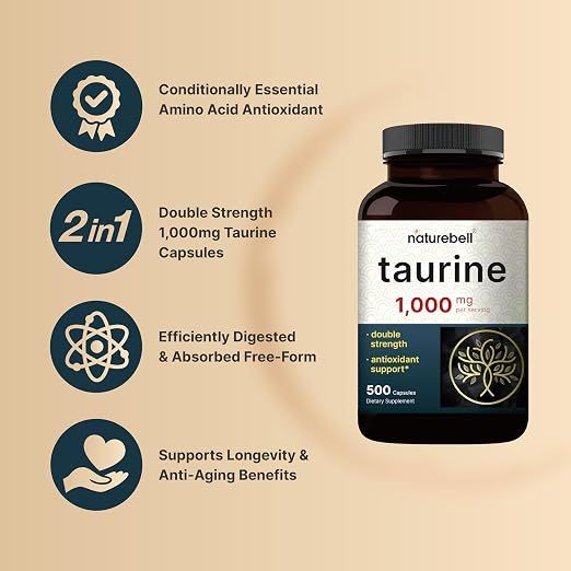 Natural Bell Taurine 1,000 mg - 500 Capsules