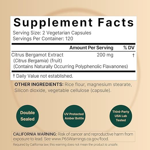 Natural Bell Citrus Bergamot - 240 Capsules