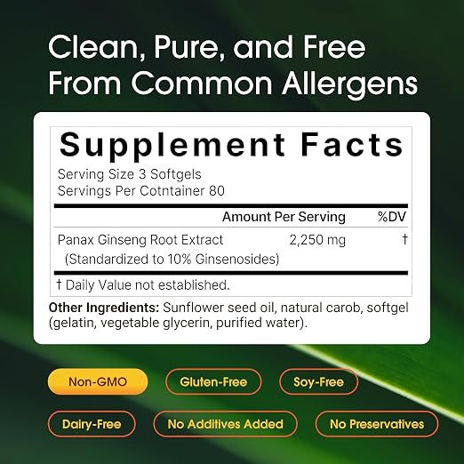 Natural Bell Korean Red Ginseng 2,250 mg - 240 Softgels