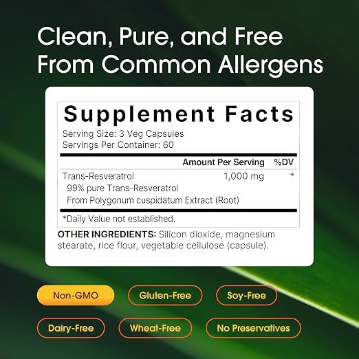 Natural Bell Resveratrol 1,000 mg - 180 Capsules