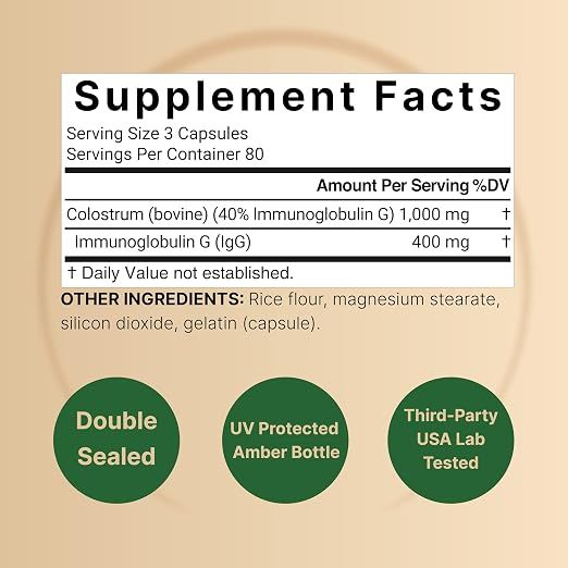 Natural Bell Colostrum 1,000 mg - 240 Capsules