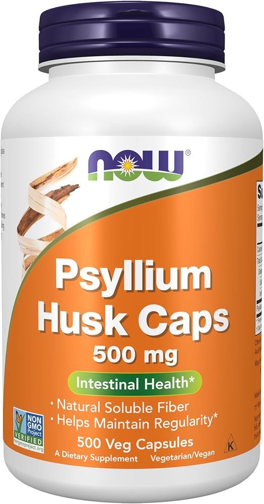 NOW Psyllium Husk 500 mg - 200 Capsules
