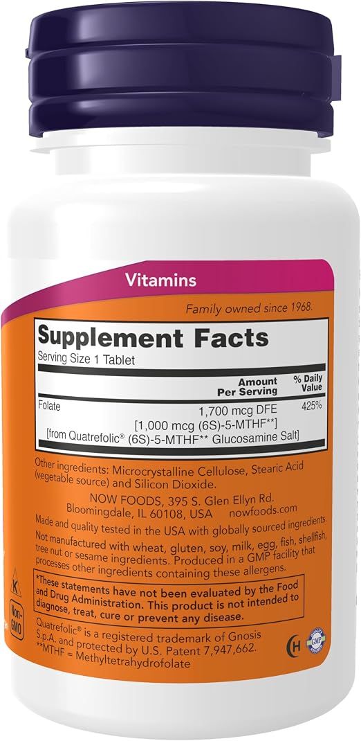 NOW Methyl Folate 1,000 mcg - 90 Veg Capsules