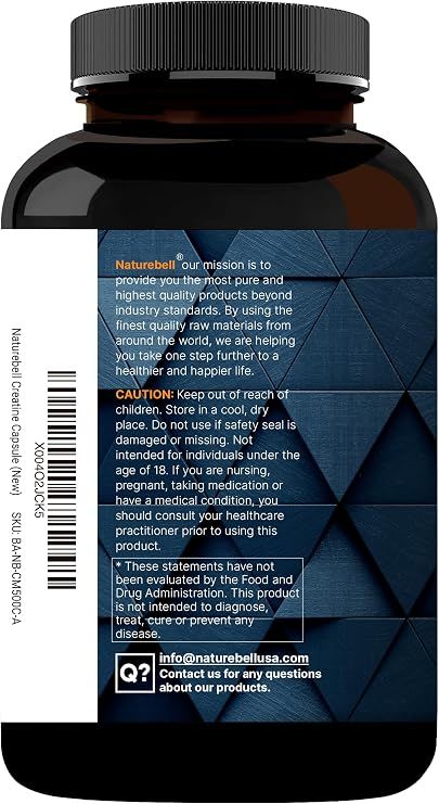 Natural Bell Creatine Monohydrate 5,000 mg - 500 Capsules