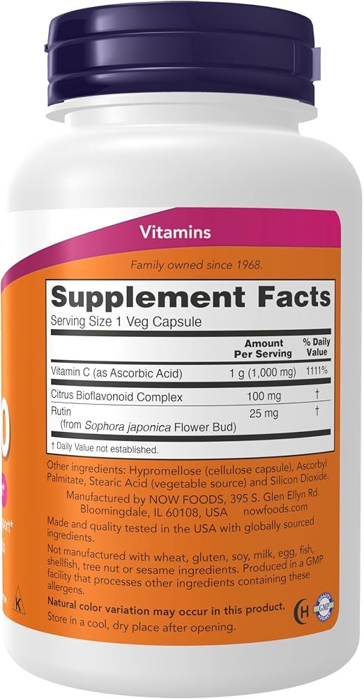 Vitamin C 1,000 mg + Bioflavonoids – 100 Capsules
