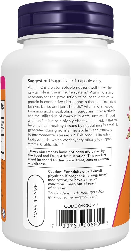 Vitamin C 1,000 mg + Bioflavonoids – 100 Capsules