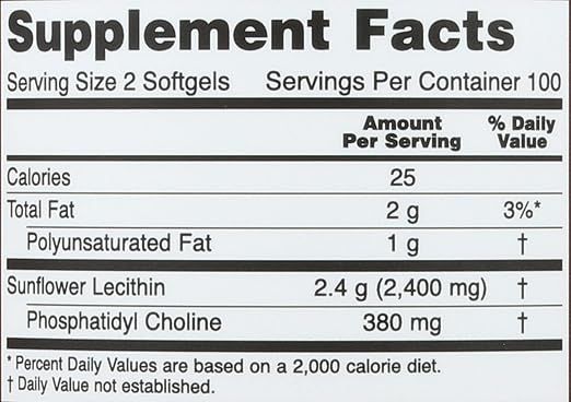 NOW Sunflower Lecithin 1,200 mg - 200 Softgels