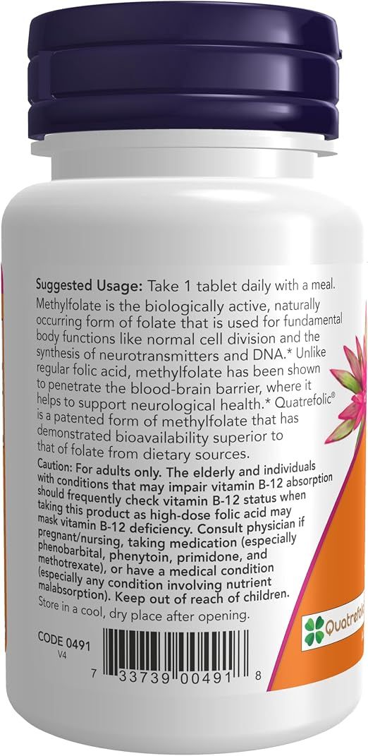 NOW Methyl Folate 1,000 mcg - 90 Veg Capsules