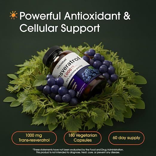 Natural Bell Resveratrol 1,000 mg - 180 Capsules