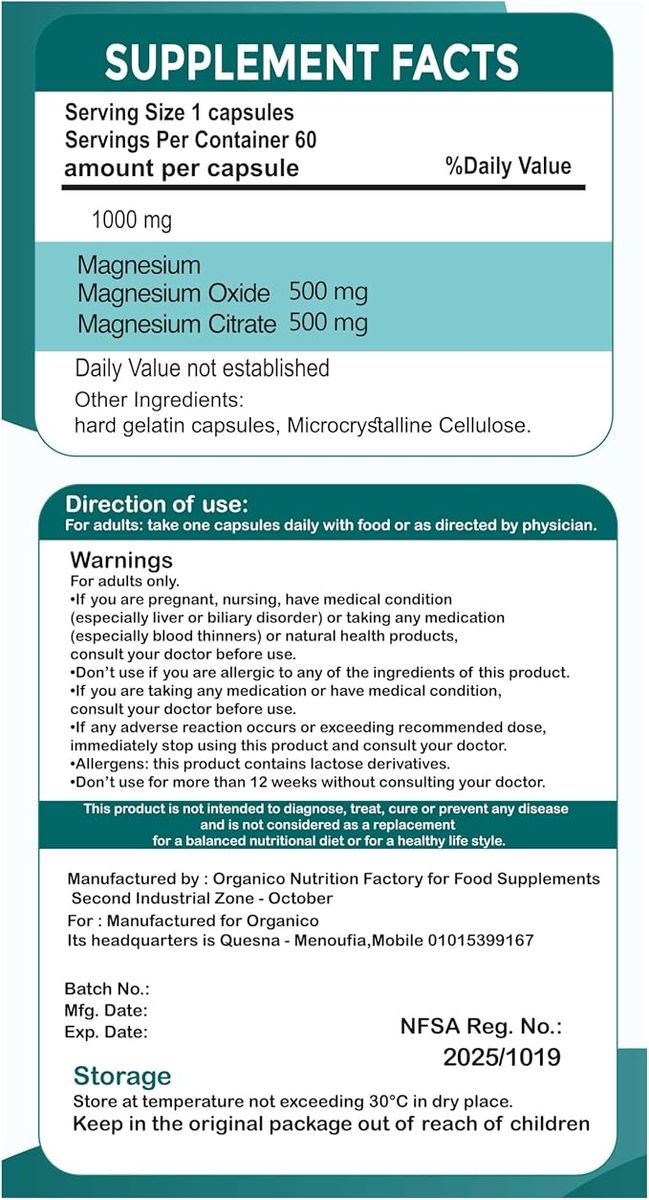 Magnesium Citrate 1,000 mg